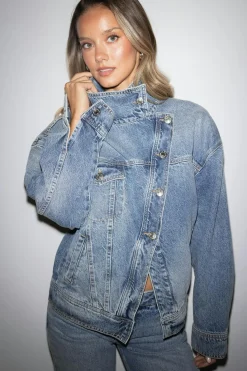 Asymmetric denim jacket