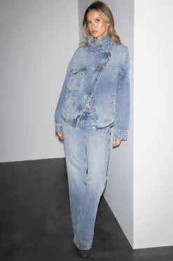 Asymmetric denim jacket