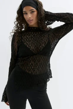 Asymmetric lace top
