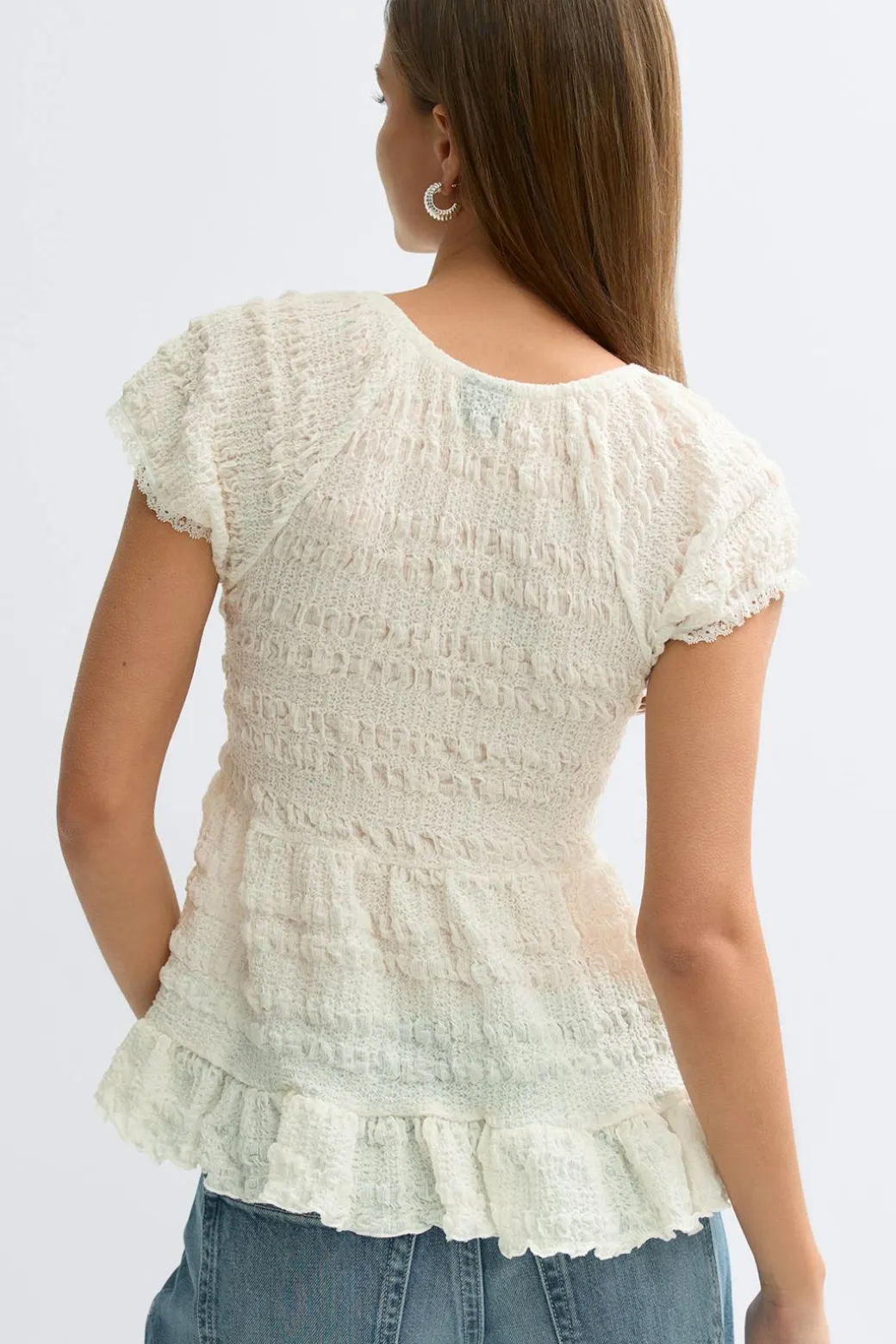 Babydoll lace detail top