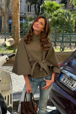 14+ belted trench cape