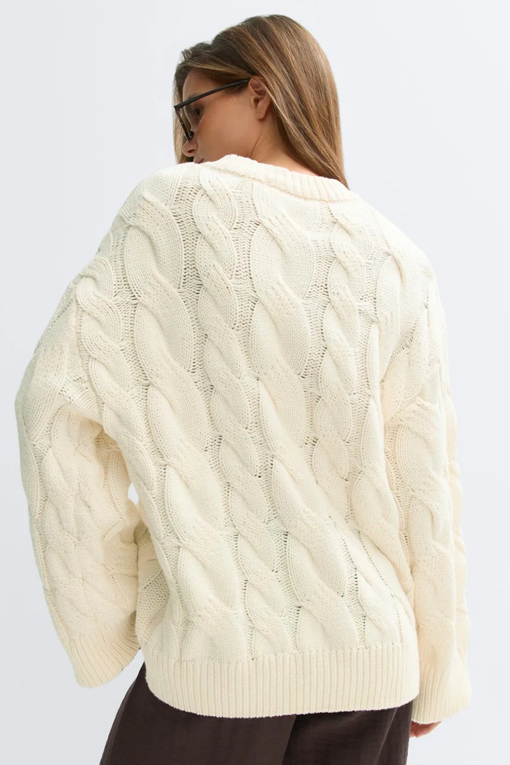 Chunky knitted cable cardigan