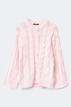 Chunky knitted cable cardigan