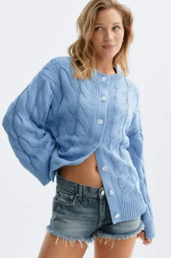 Chunky knitted cable cardigan