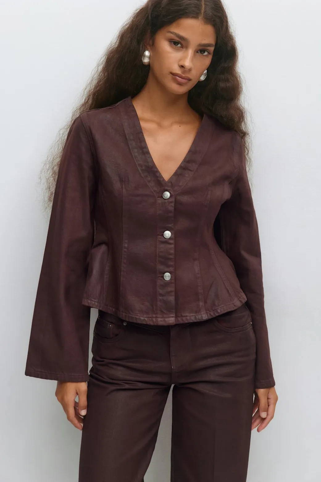 Coated denim jacket
