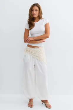 Cotton balloon trousers