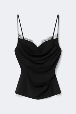 Draped lace singlet