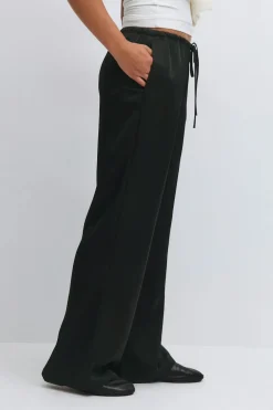 Drawstring satin trousers