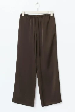 Drawstring satin trousers