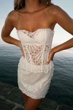 Embroidered corset top
