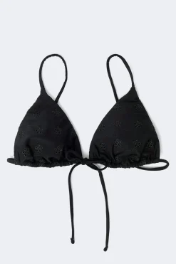 Embroidery triangle bikini top