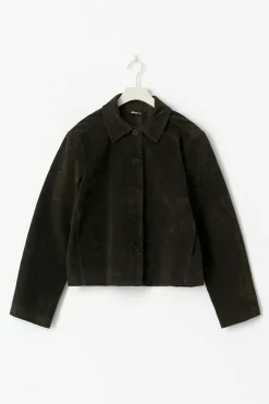 Faux suede short jacket