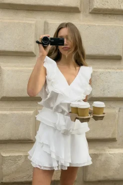 Frill mini dress