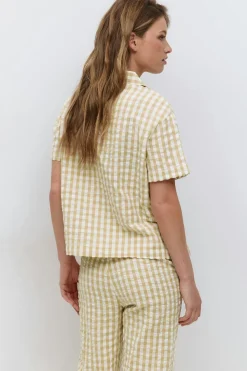 Gingham seersucker shirt