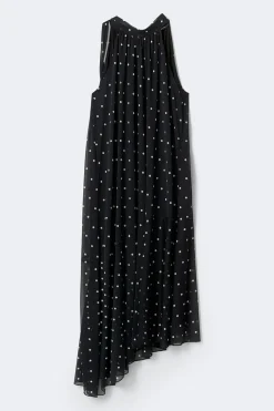 Halterneck asymmetric dress