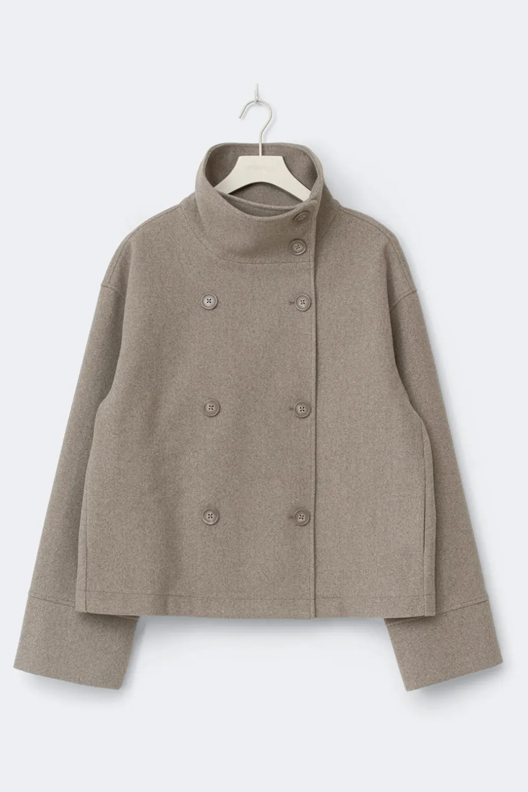 High neck short felt jacket
