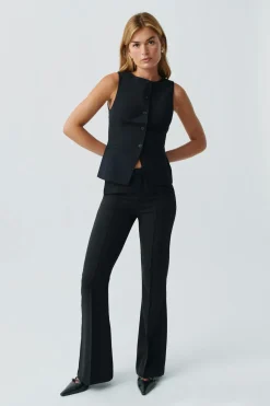 High neck suit vest