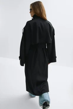 High neck trench coat