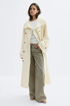 High neck trench coat
