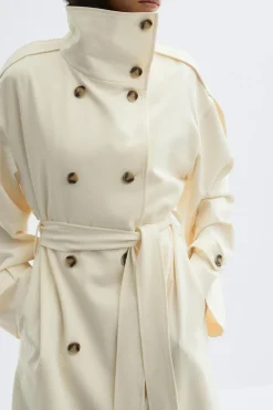 High neck trench coat