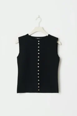 Knitted button down vest