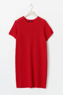 Knitted crochet t-shirt dress