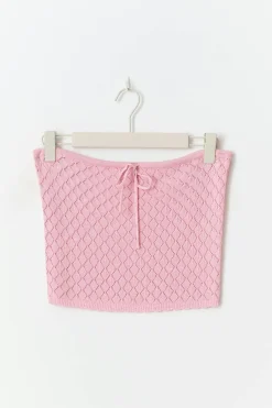 Knitted crochet tube top