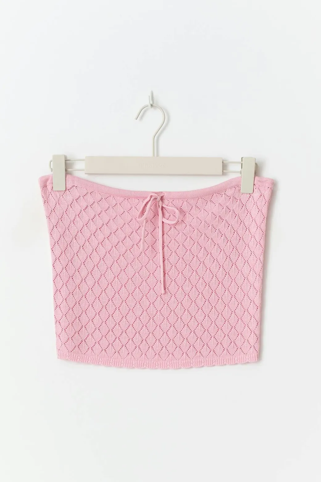Knitted crochet tube top
