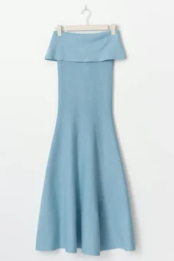 Knitted folded tube dress