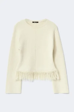 Knitted fringe sweater