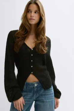 Knitted sheer cardigan