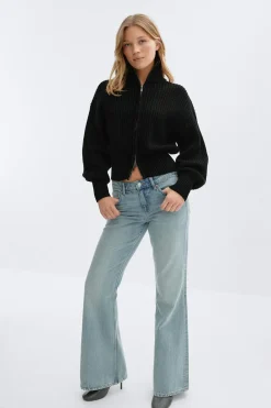 Knitted zip cardigan