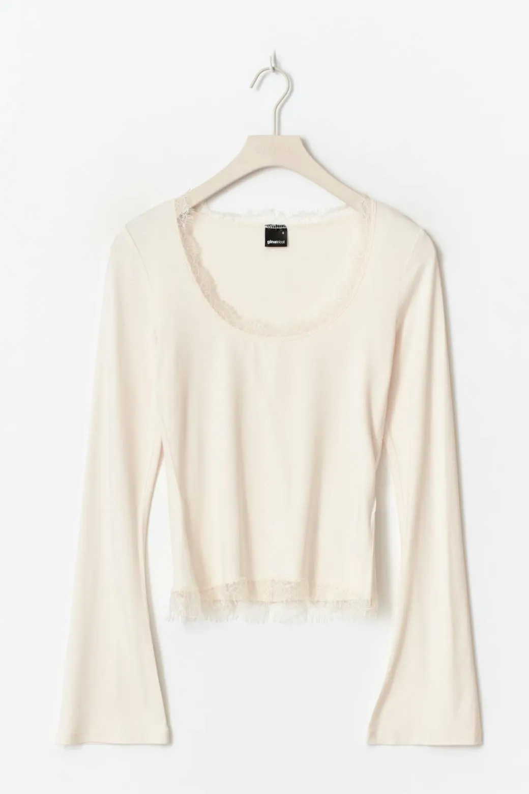 Lace detail scoop neck top