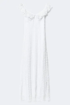 Lace frill maxi dress