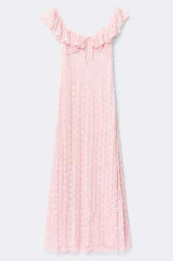 Lace frill maxi dress