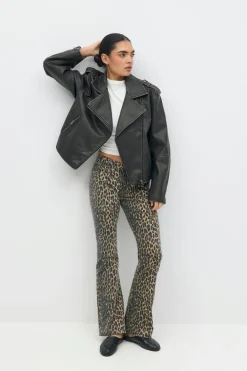 Leopard bootcut jeans