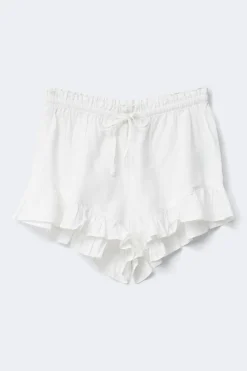 Linen blend frill shorts