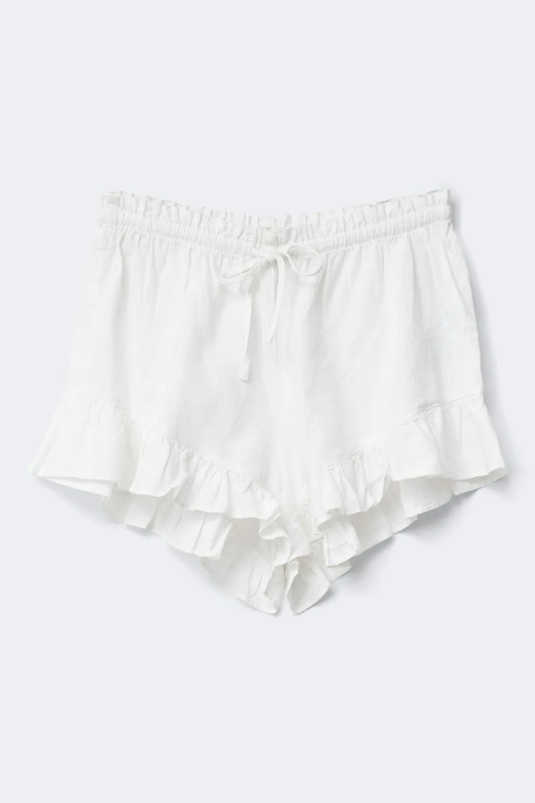 Linen blend frill shorts