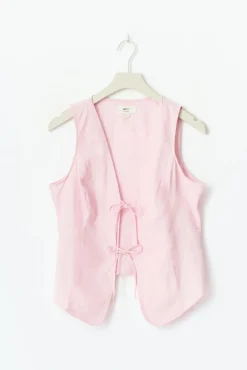 Linen blend vest