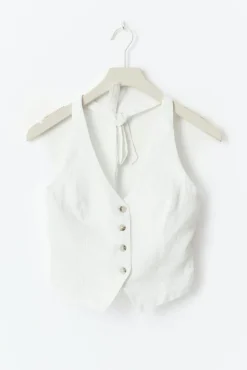 Linen halterneck vest