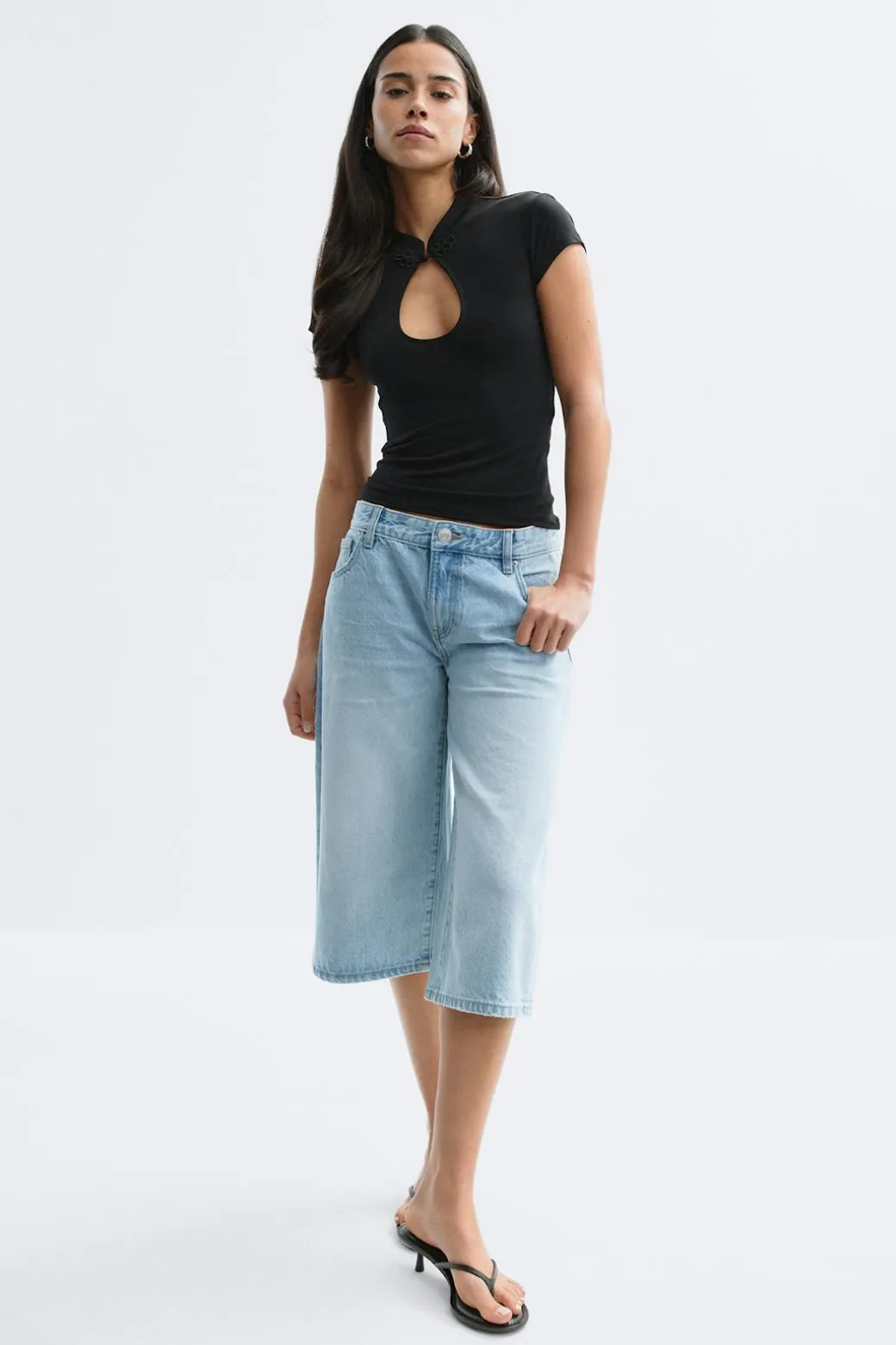 Loose n' luxe denim shorts