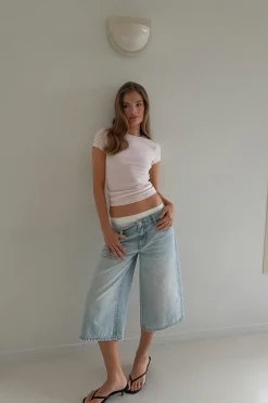 Loose n' luxe denim shorts