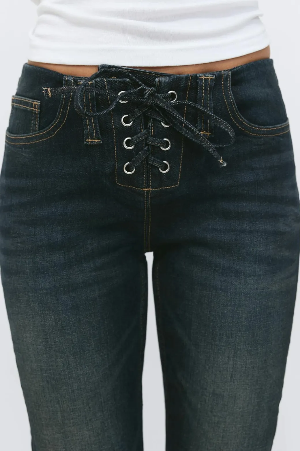 No waist bootcut jeans