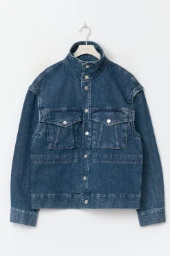 Office cargo denim jacket