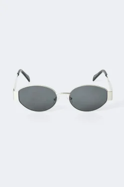 Oval metal frame sunglasses