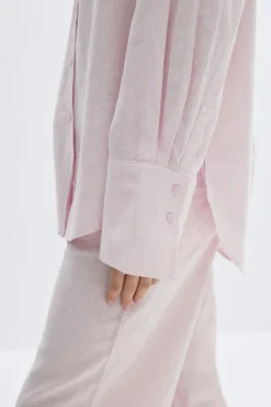 Oversized linen blend shirt