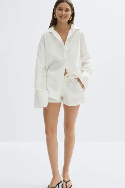 Oversized linen blend shirt