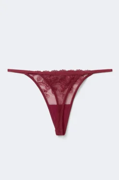 2-pack embroidery lace thong