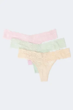 3-pack lace thong