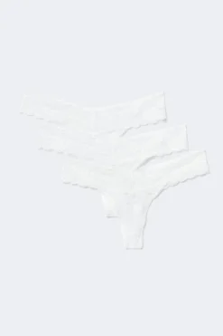 3-pack lace thong